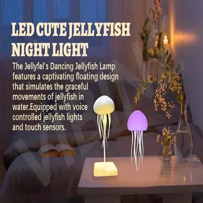 Transform Your Bedroom with the Enchanting RGB Dancing Jellyfish Night Light - Voice-Controlled Magical Decor and Ideal Unique Gift!