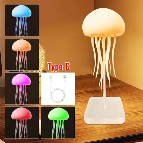 Transform Your Bedroom with the Enchanting RGB Dancing Jellyfish Night Light - Voice-Controlled Magical Decor and Ideal Unique Gift!