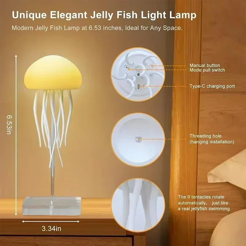 Transform Your Bedroom with the Enchanting RGB Dancing Jellyfish Night Light - Voice-Controlled Magical Decor and Ideal Unique Gift!