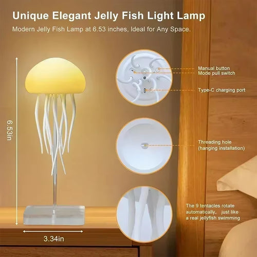 Transform Your Bedroom with the Enchanting RGB Dancing Jellyfish Night Light - Voice-Controlled Magical Decor and Ideal Unique Gift!